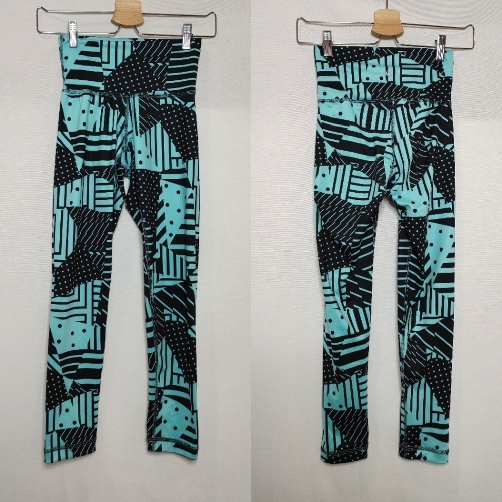 Lululemon Wunder Under High Rise Tight 25" Luxtreme Abstract Blue Black Print 4